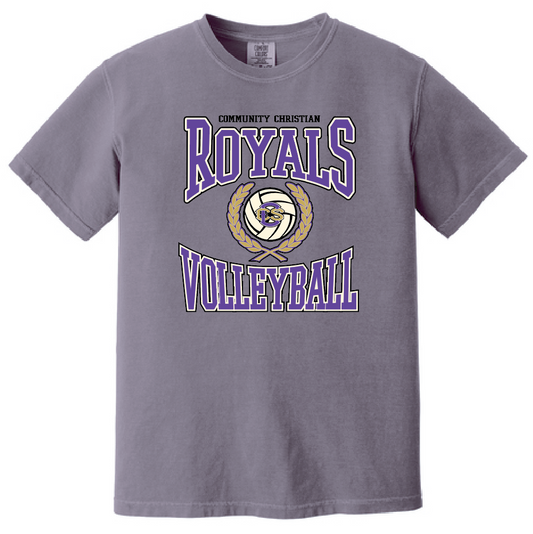 CCS Volleyball "Crest" Design Comfort Colors S/S T-shirt (dusk)
