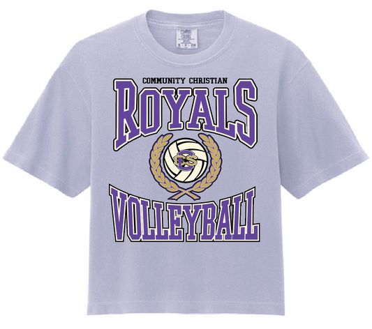 CCS Volleyball "Crest" Design Comfort Colors S/S Boxy T-shirt (orchid)