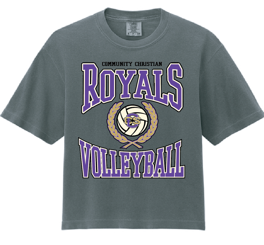 CCS Volleyball "Crest" Design Comfort Colors S/S Boxy T-shirt (pepper)