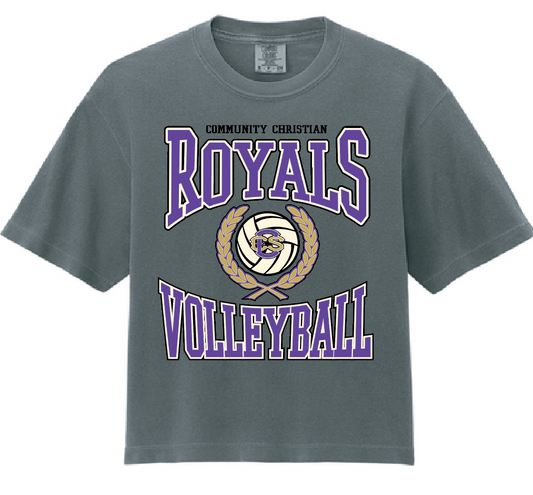 CCS Volleyball "Crest" Design Comfort Colors S/S Boxy T-shirt (pepper)