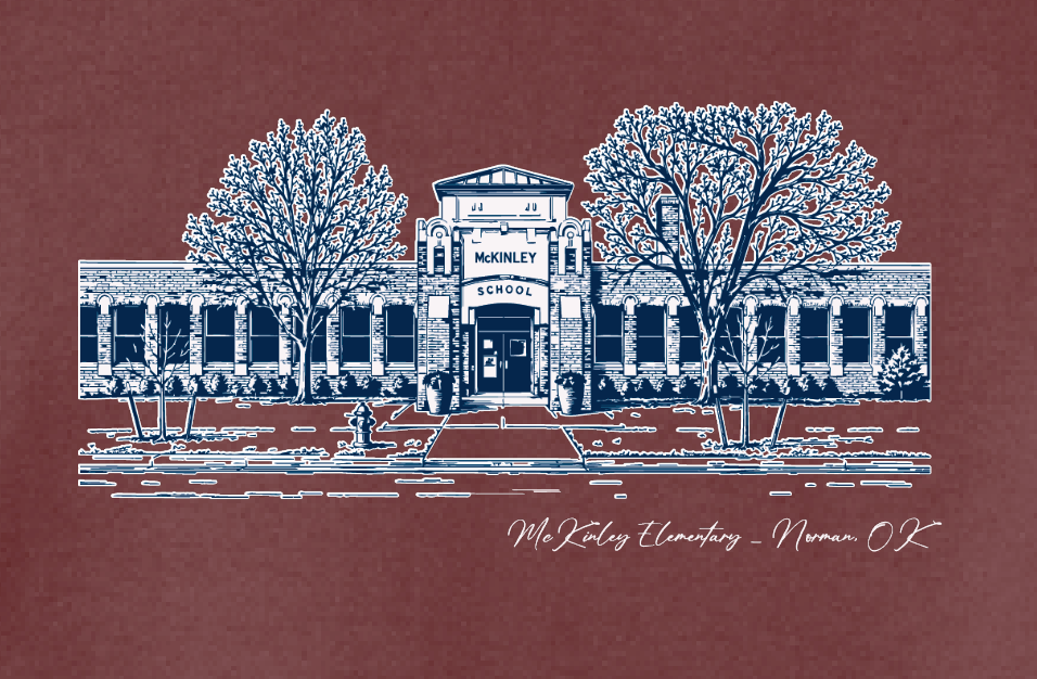 McKinley "Building" Design Port & Co Hooded Sweatshirt (maroon)