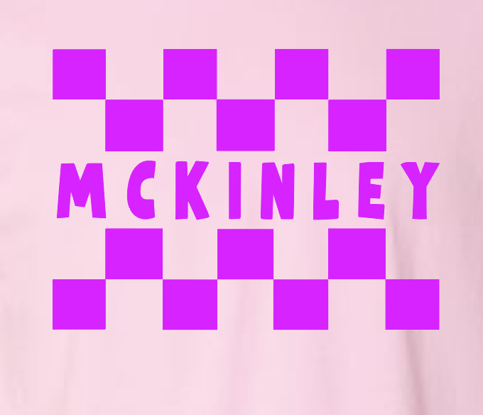 McKinley "Checks" Design Bella Canvas S/S T-shirt (pink)