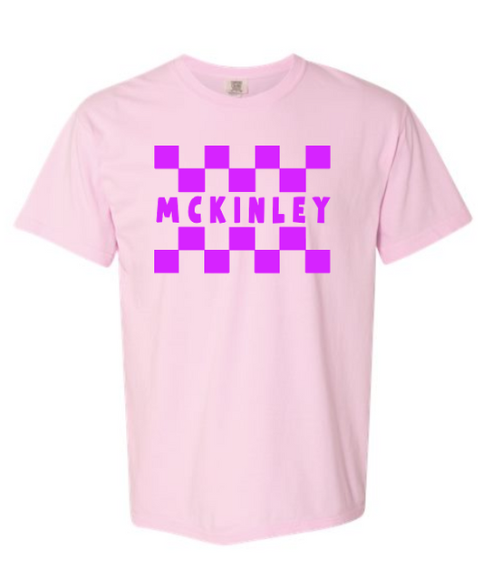 McKinley "Checks" Design Bella Canvas S/S T-shirt (pink)