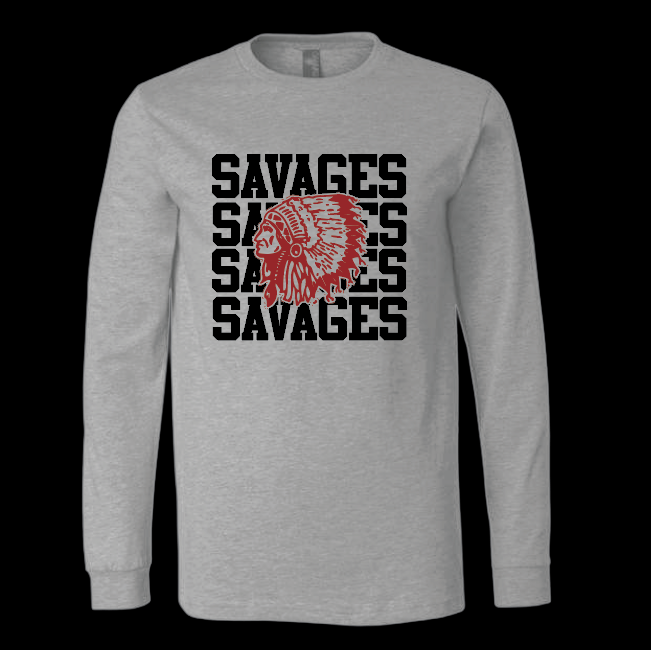 Wynnewood Band "Repeat Savages" Design Gildan L/S T-shirt