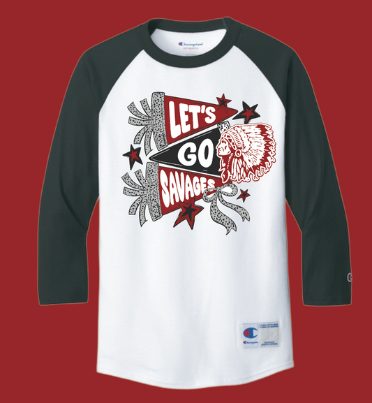 Wynnewood Band "Pennants" Design Champion 3/4 Sleeve Tee