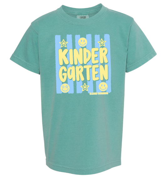 St. Andrews~Blessed Beginnings "Kindergarten" Design S/S T-shirt (youth; adult) (seafoam)