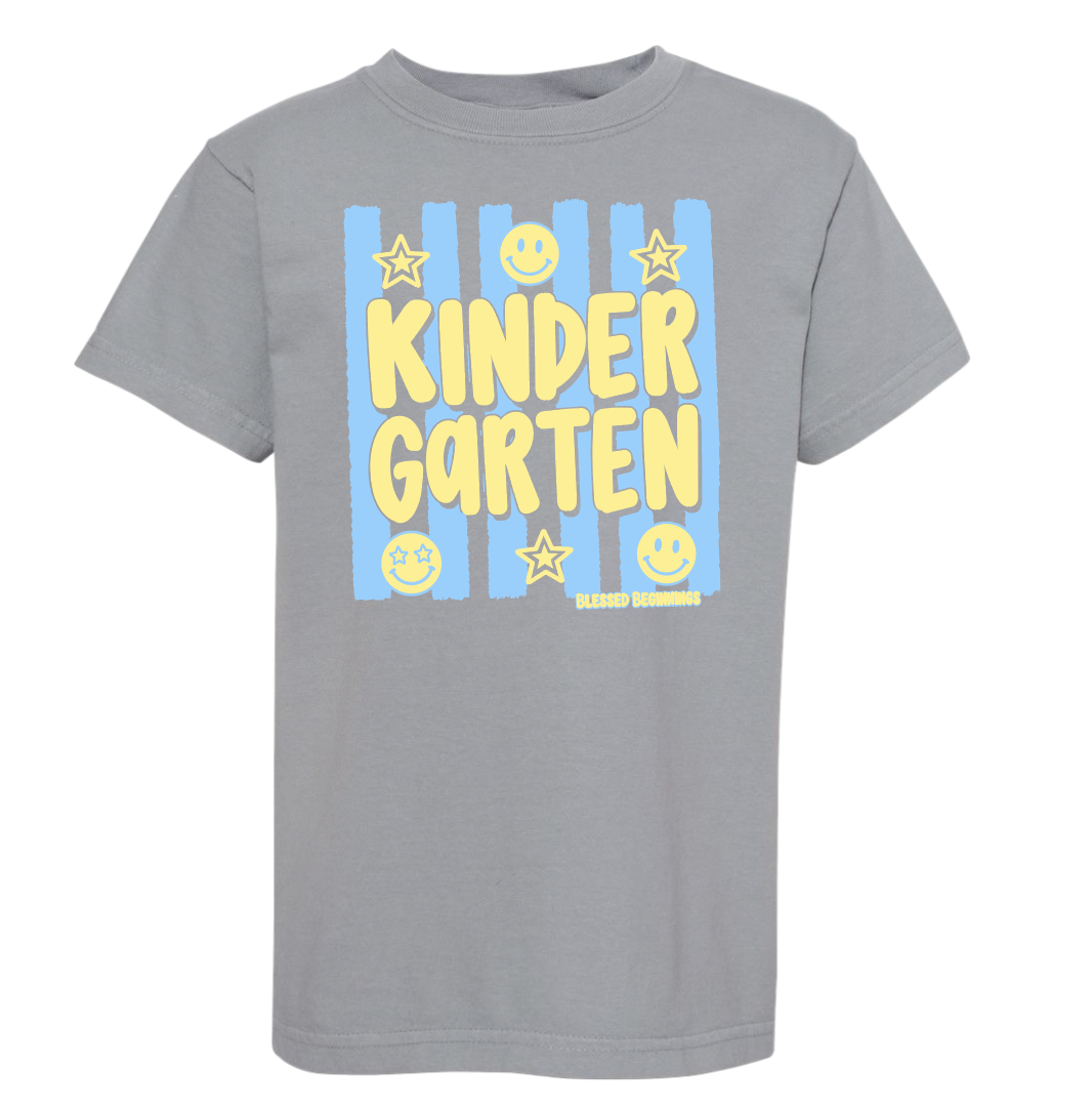 St. Andrews~Blessed Beginnings "Kindergarten" Design S/S T-shirt (youth; adult) (granite)