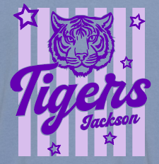 Jackson "Stripes/Tigers" Design Comfort Colors S/S T-shirt (denim)(youth/adult)