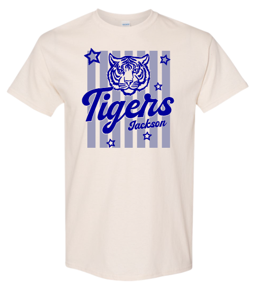 Jackson "Stripes/Tigers" Design Comfort Colors S/S T-shirt (ivory)(adult)