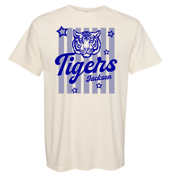 Jackson "Stripes/Tigers" Design Gildan S/S T-shirt (natural)(youth)