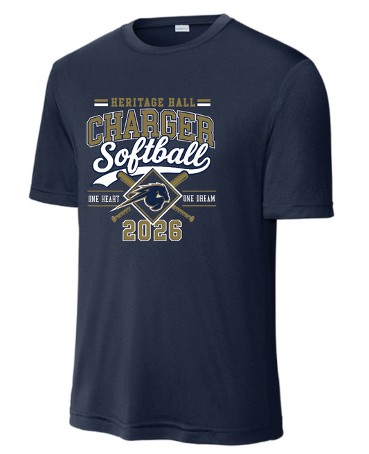 Heritage Hall Softball "Design #1~with Roster" S/S Dri-fit T-shirt