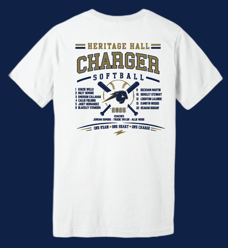 Heritage Hall Softball "Design #5~with Roster" S/S BellaCanvas T-shirt