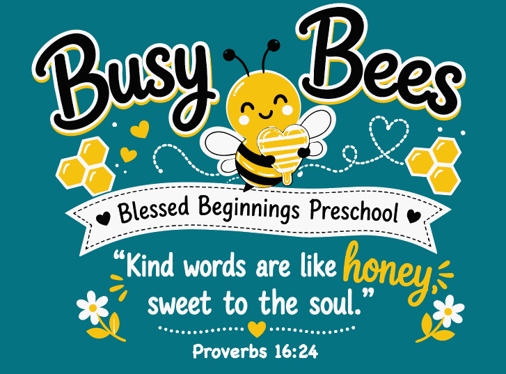 St. Andrews~Blessed Beginnings "Busy Bees" Design S/S T-shirt (toddler; youth; adult)