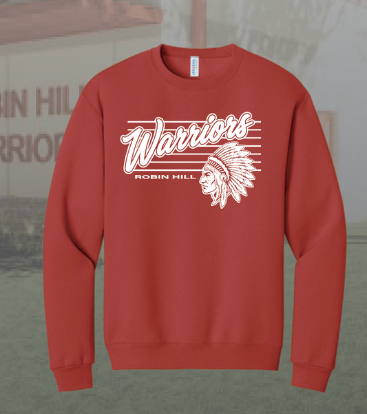 Robin Hill "Warriors" Design Gildan Crewneck Sweatshirt (youth)(red)