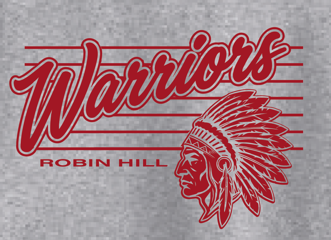 Robin Hill "Warriors" Design Jerzees Crewneck Sweatshirt (heather grey)