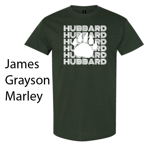 Hubbard "James, Grayson, Marley" S/S T-shirt (forest)