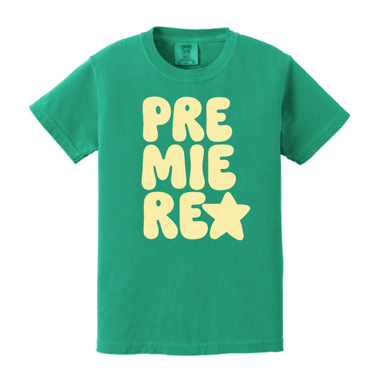 Premiere Dance~ADULT "Bubble Letters" Design S/S Comfort Colors T-shirt (adult)(island green)