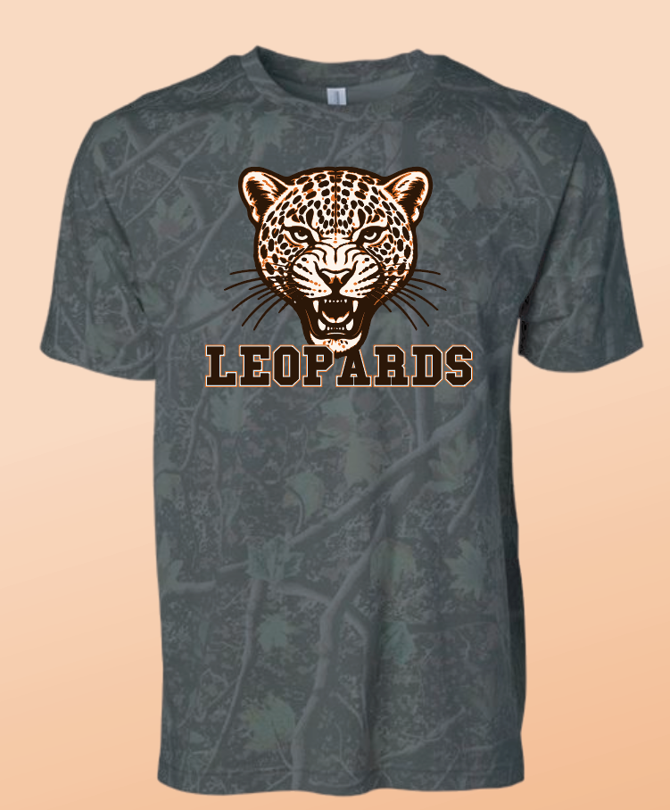 Lindsay Cheer "Leopards" Design S/S Camo T-shirt