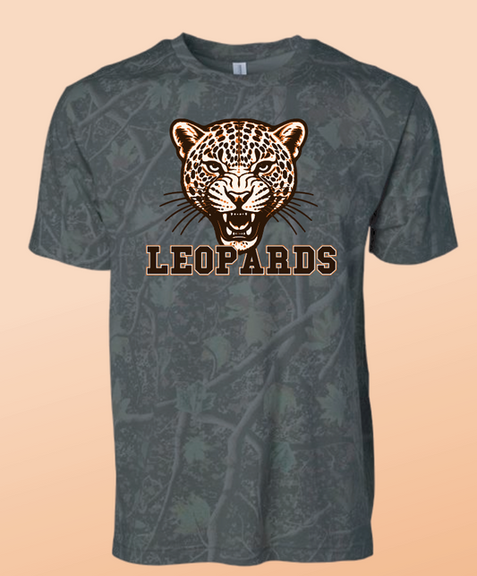 Lindsay Cheer "Leopards" Design S/S Camo T-shirt