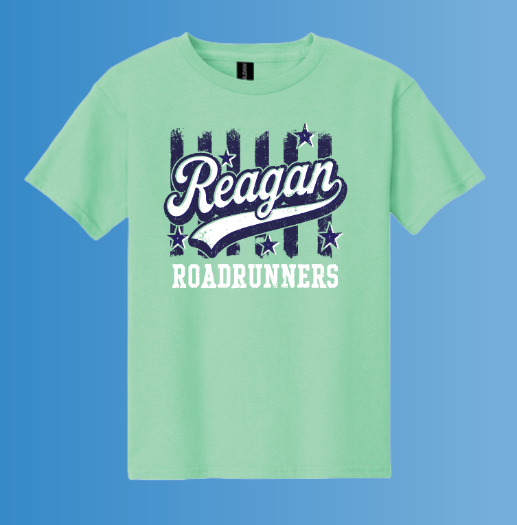 Reagan "Stripes" Design Gildan S/S T-shirt (mint)