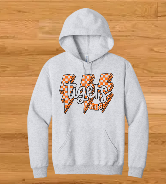 Norman High Girls Basketball "Checkbolts" Design Jerzees Hooded Sweatshirt