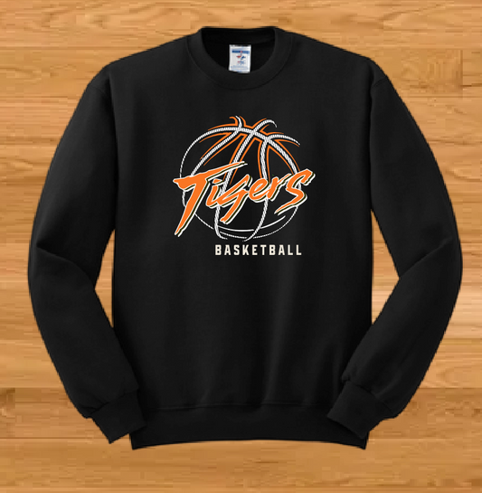Norman High Girls Basketball "Neon Ball" Design Jerzees Crewneck Sweatshirt