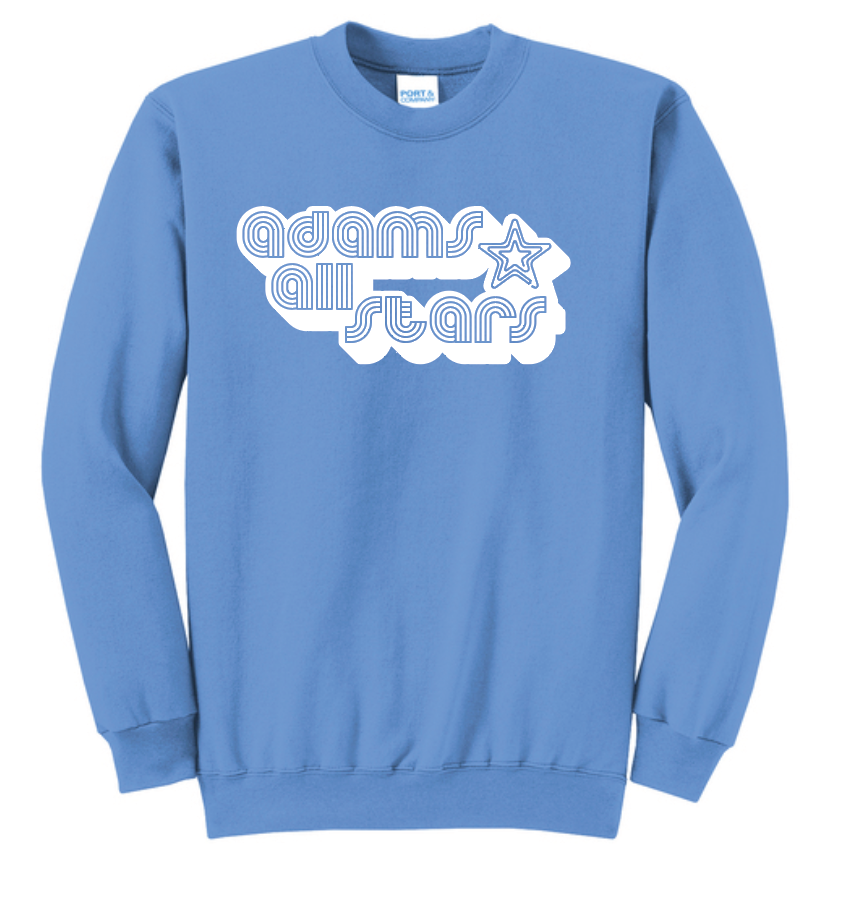 Adams "Bubble Tri-Line" Design Crewneck Sweatshirt (blue)