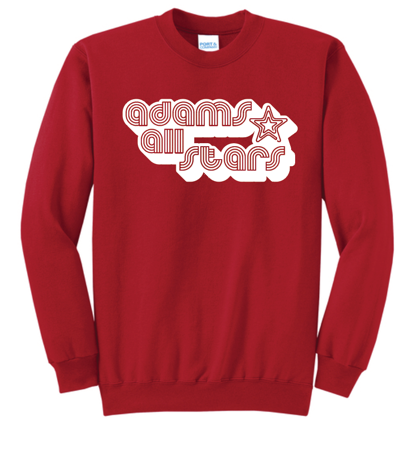 Adams "Bubble Tri-Line" Design Crewneck Sweatshirt (red)