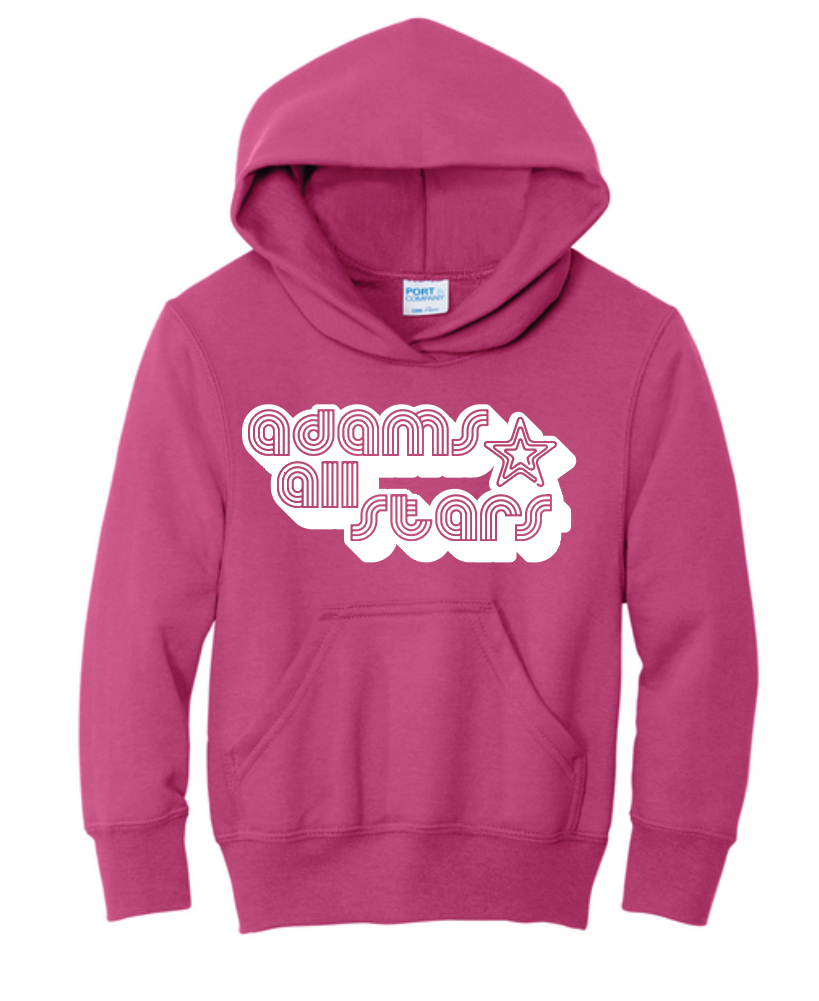 Adams "Bubble Tri-Line" Design Hooded Sweatshirt (pink)