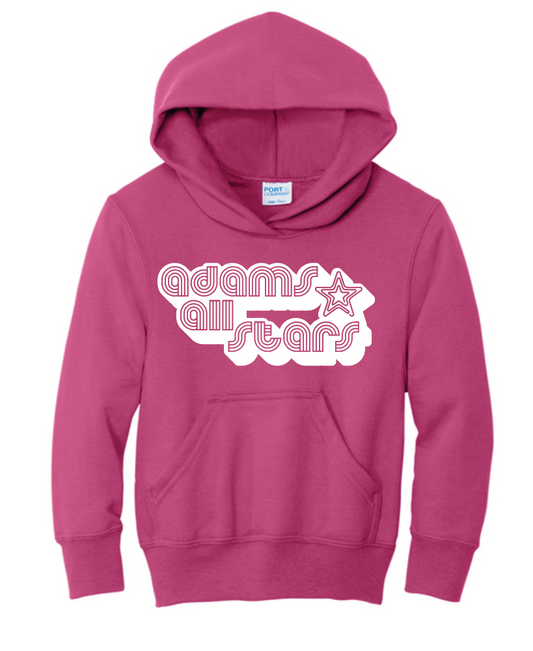 Adams "Bubble Tri-Line" Design Hooded Sweatshirt (pink)