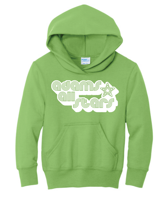 Adams "Bubble Tri-Line" Design Hooded Sweatshirt (lime)