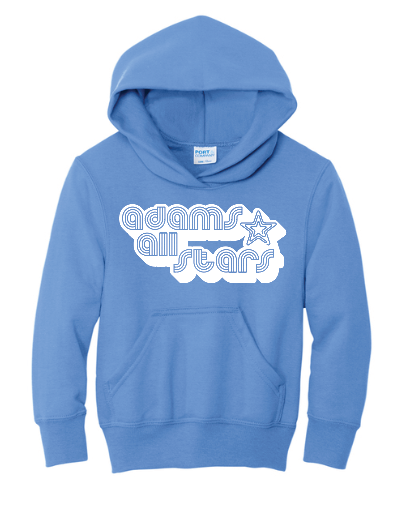 Adams "Bubble Tri-Line" Design Hooded Sweatshirt (blue)