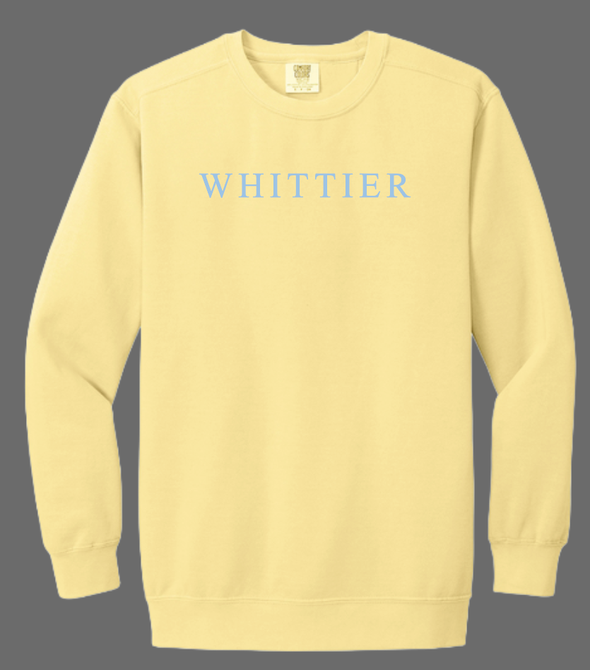 Whittier “Seaside Building” Design Comfort Colors LIGHTWEIGHT Crewneck Sweatshirt (butter)
