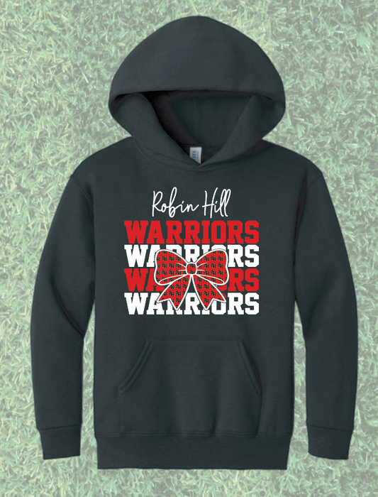 Robin Hill Cheer "Warriors Stack" Design Hooded Sweatshirt