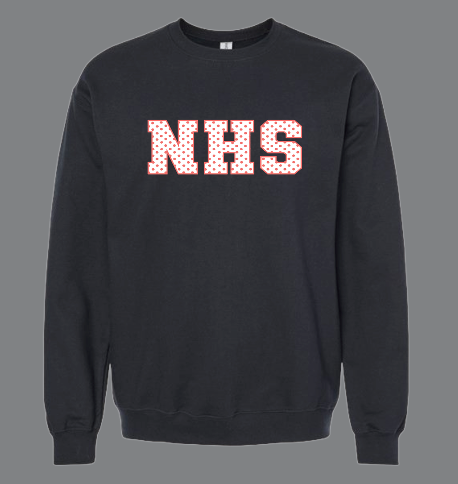 NHS Cheer "Polka Dots" Gildan Crewneck Sweatshirt