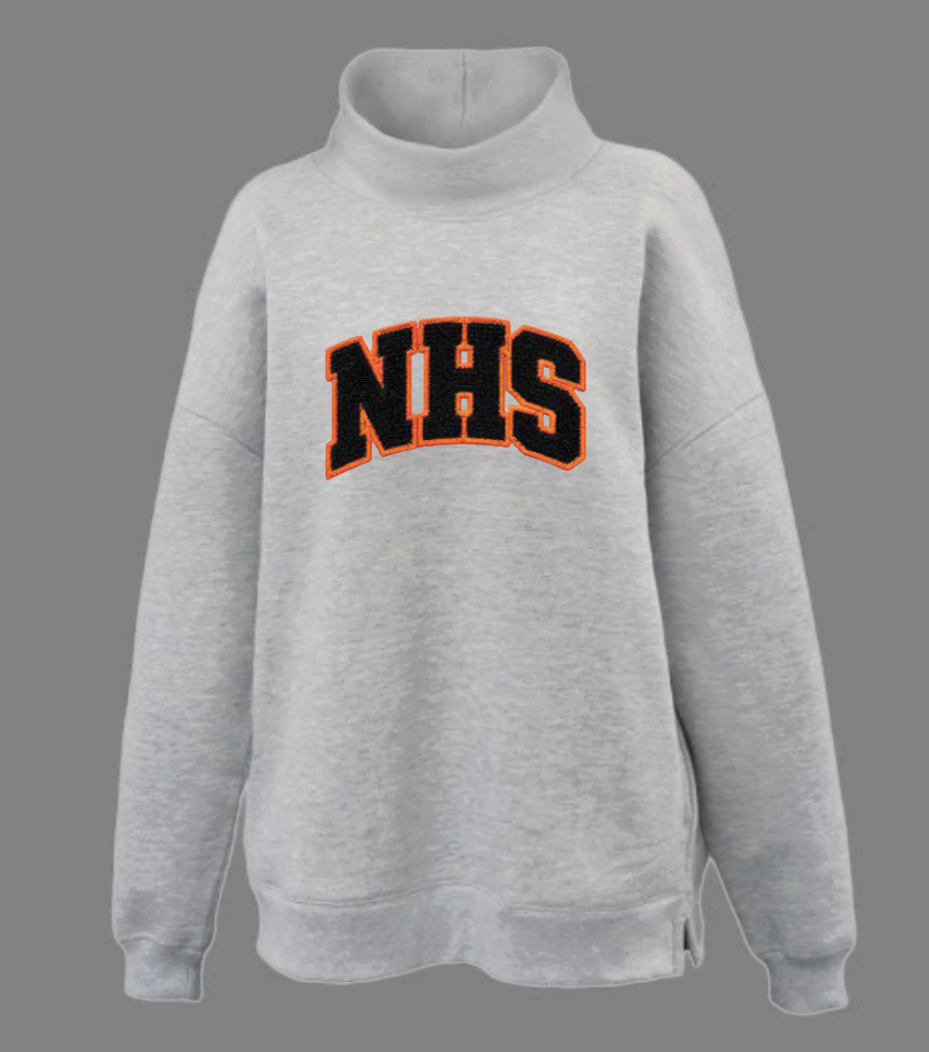 NHS Cheer "Chenille NHS" Charles River Mock Sweatshirt