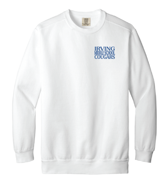 Irving "Pride of the East Side" Design Comfort Colors Crewneck Sweatshirt (white)