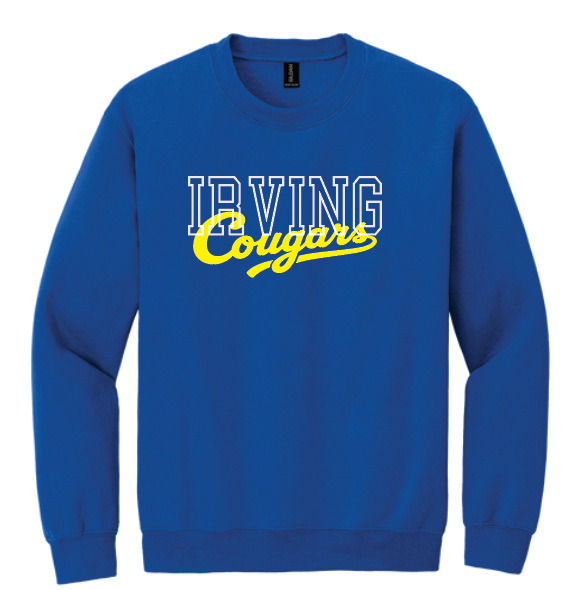 Irving "Irving Cougars" Design Gildan Crewneck Sweatshirt