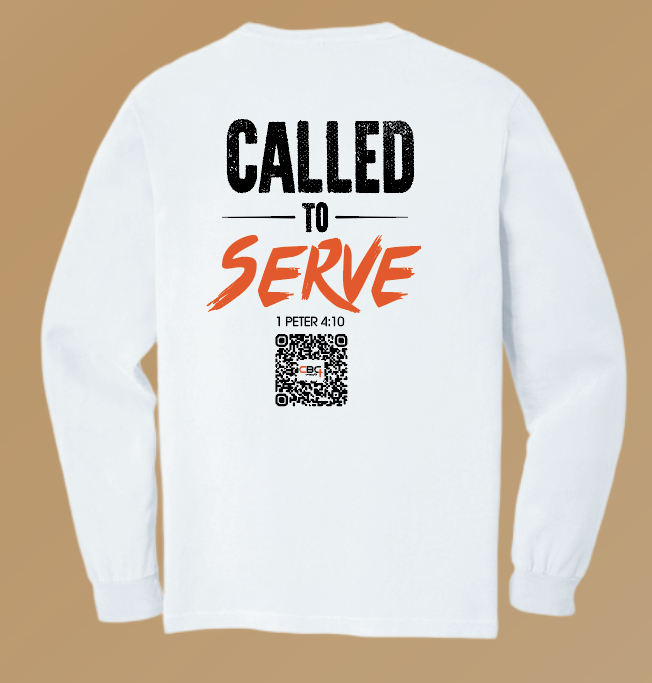 Calvary Baptist Church "QR Code" Design Comfort Colors L/S T-shirt (white)