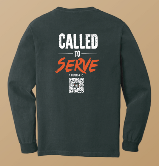 Calvary Baptist Church "QR Code" Design Comfort Colors L/S T-shirt (black)