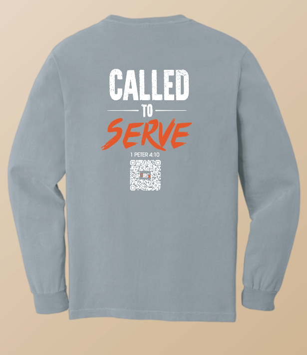 Calvary Baptist Church "QR Code" Design Comfort Colors L/S T-shirt (grey)