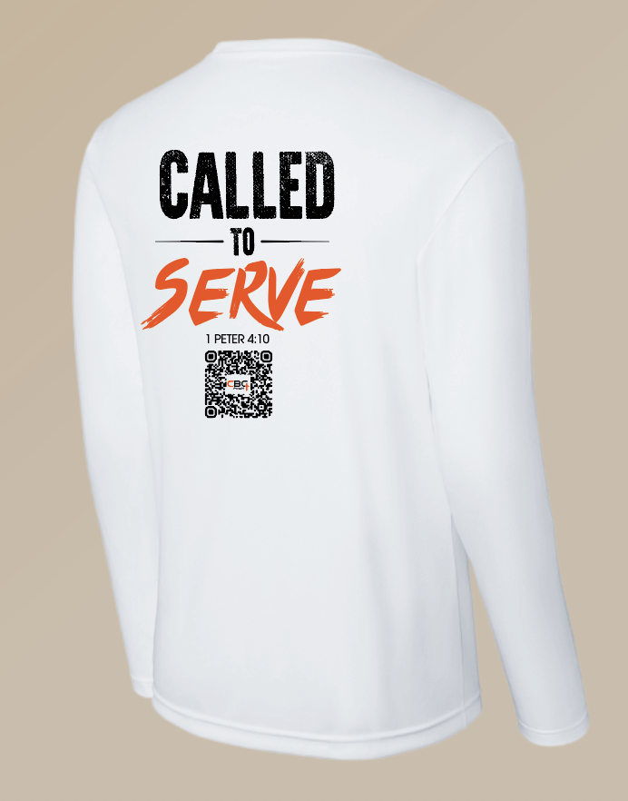 Calvary Baptist Church "QR Code" Design Moisture Wicking L/S T-shirt (white)