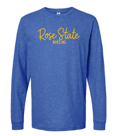 Rose State Nursing "Script" L/S T-shirt
