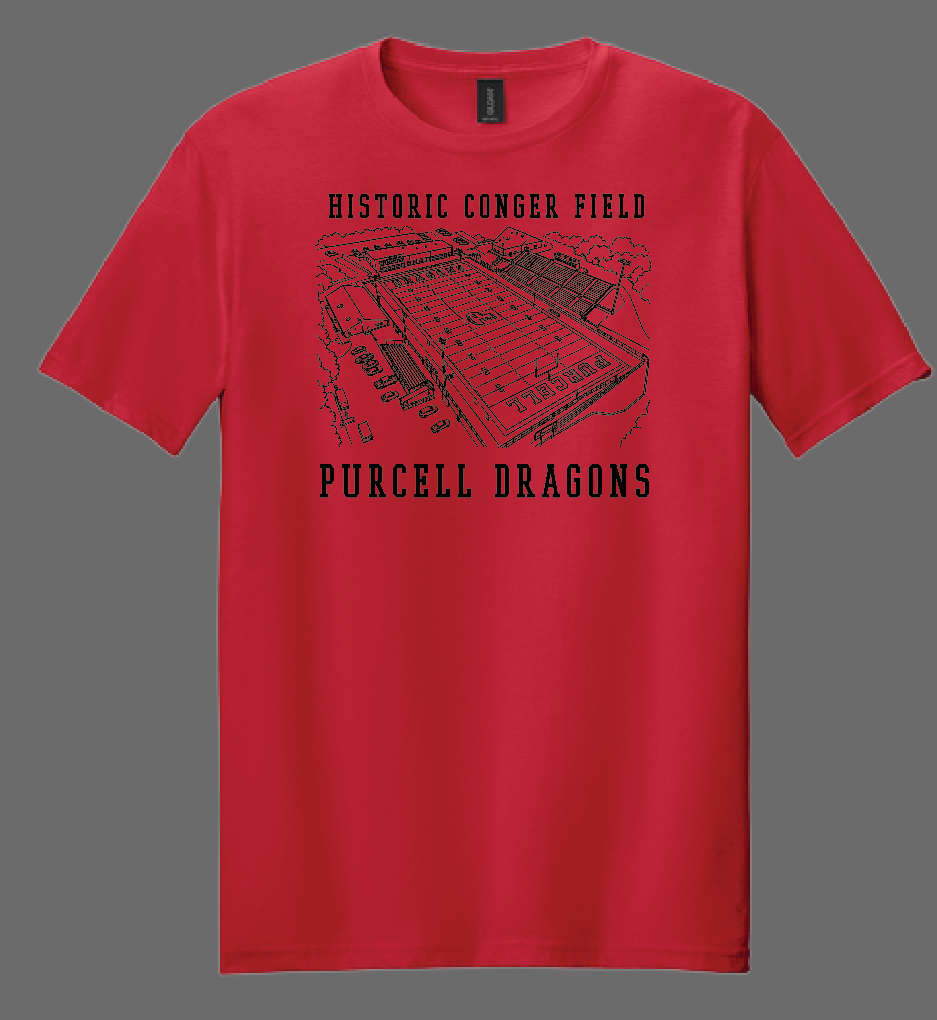 Purcell Band "Line Drawing Field" Design Gildan S/S T-shirt (red)