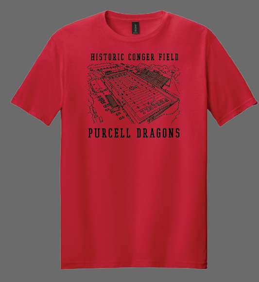 Purcell Band "Line Drawing Field" Design Gildan S/S T-shirt (red)