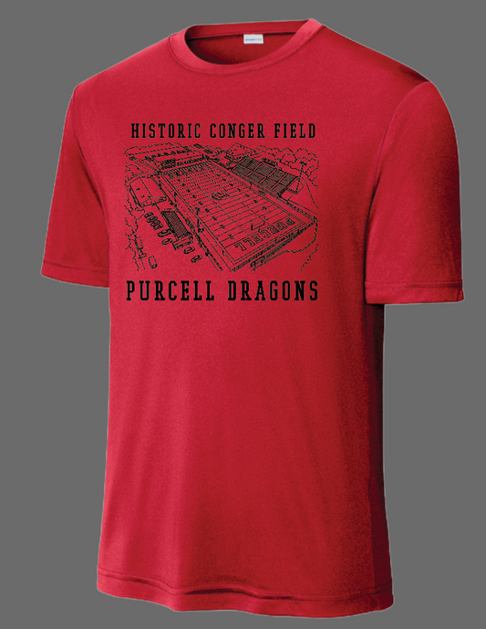 Purcell Band "Line Drawing Field" Design Dri-Fit S/S T-shirt (red)