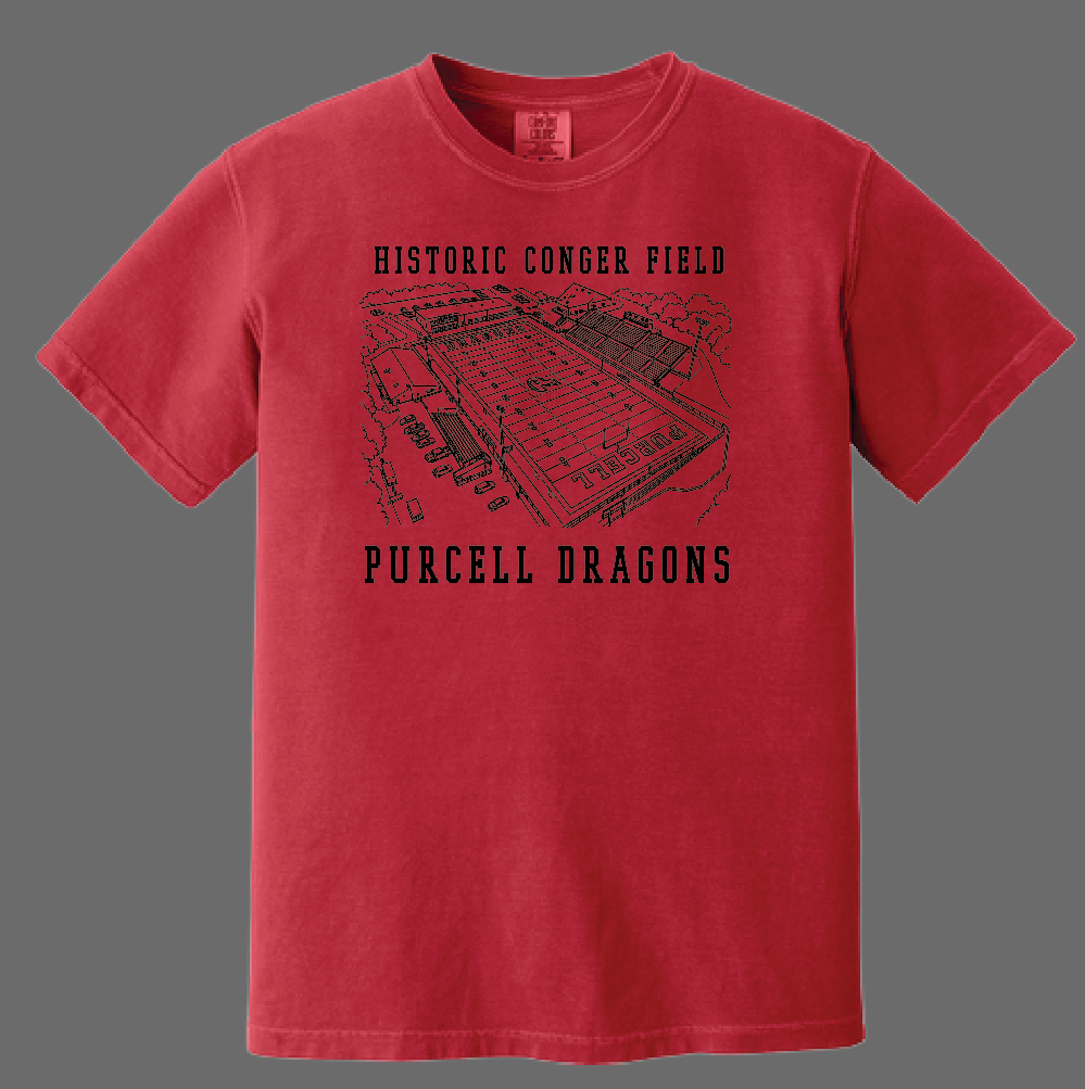 Purcell Band "Line Drawing Field" Design Comfort Colors S/S T-shirt (red)