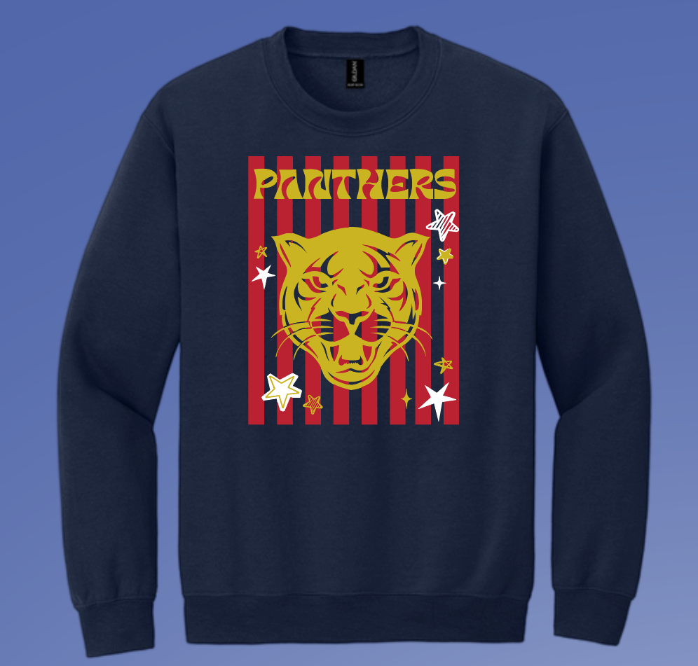HWJH Cheer "Panther Stripe" Crewneck Sweatshirt