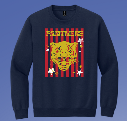 HWJH Cheer "Panther Stripe" Crewneck Sweatshirt