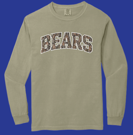 Noble Soccer "Bears Camo" Design Comfort Colors L/S T-shirt (khaki)